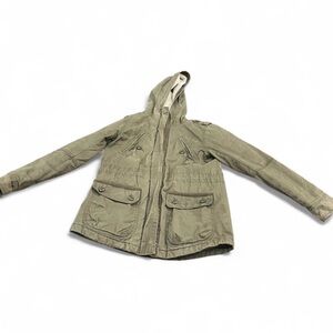 American Eagle Outfitters Olive Sherpa-Lined military Jacket